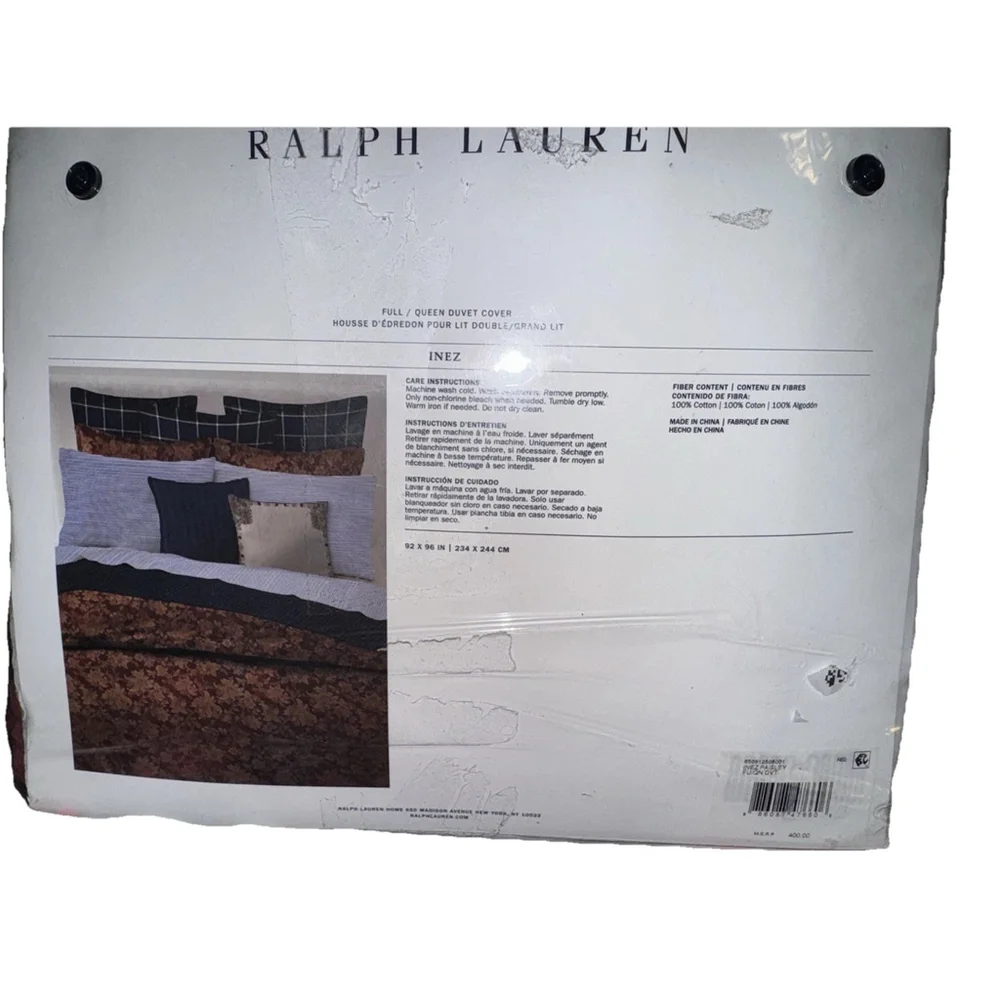 Ralph Lauren Inez Burgundy Paisley Duvet Cover Full/Queen Only- $400 MRSP - Picture 8 of 9